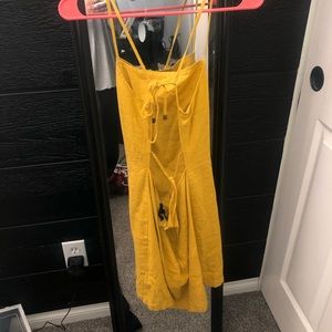 Yellow backless dress